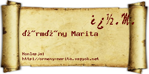 Örmény Marita névjegykártya